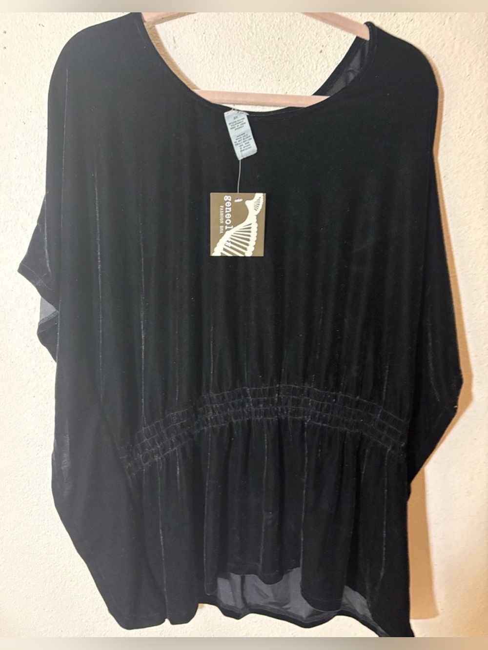Geneology Black Smocked-Waist Women's Tunic
